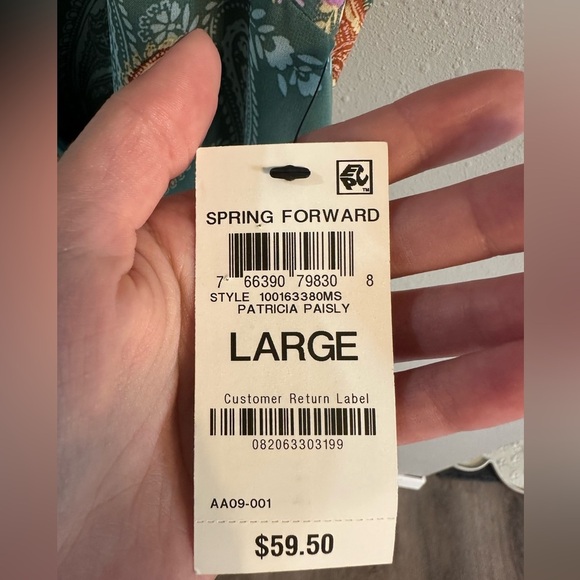 NWT Bar III Teal Paisley Floral Ruffle Blouse - Picture 4 of 8